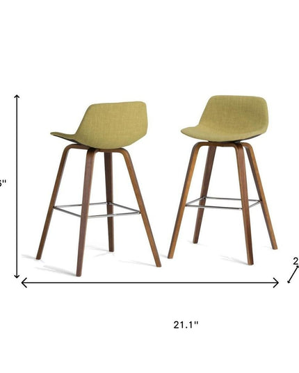 28" Green Wood Backless Counter Height Bar Chair