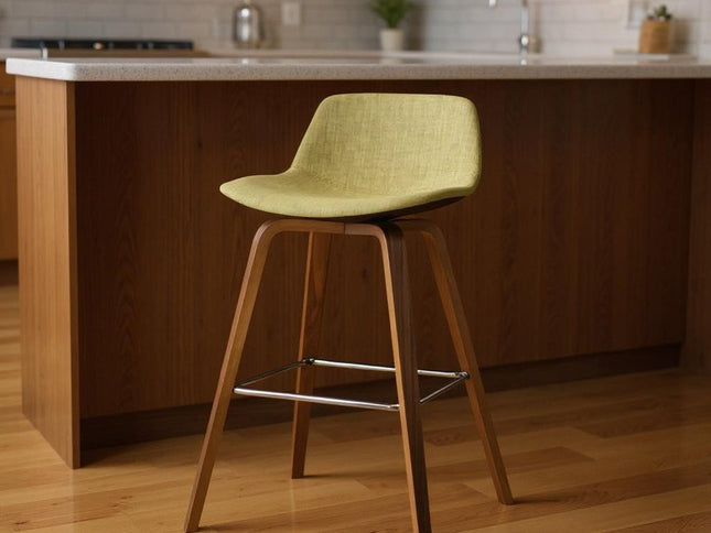 28" Green Wood Backless Counter Height Bar Chair