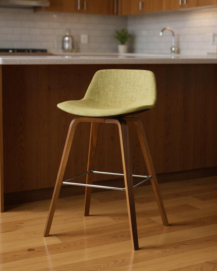 28" Green Wood Backless Counter Height Bar Chair