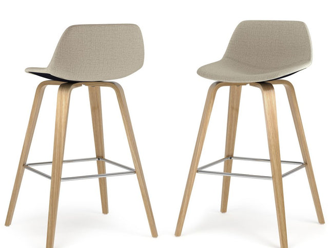 28" Natural Wood Backless Counter Height Bar Chair