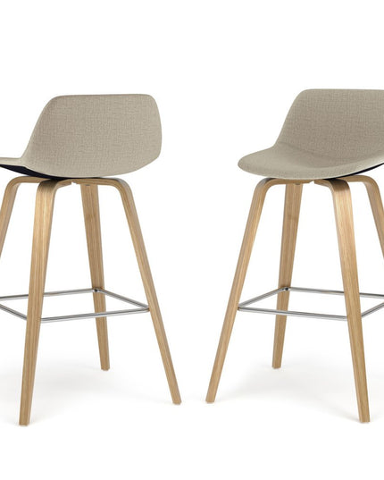 28" Natural Wood Backless Counter Height Bar Chair