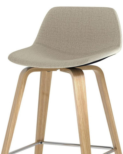 28" Natural Wood Backless Counter Height Bar Chair