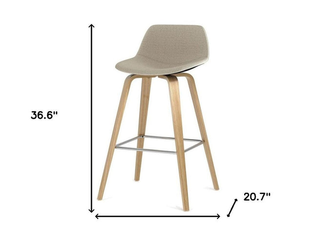 28" Natural Wood Backless Counter Height Bar Chair