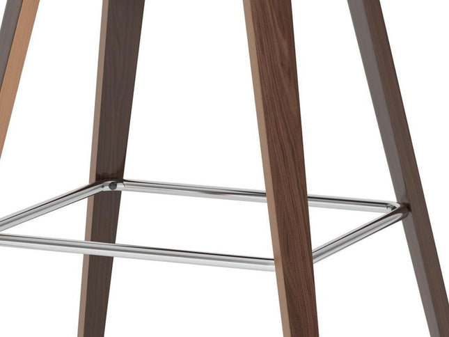 28" Cream Wood Backless Counter Height Bar Chair