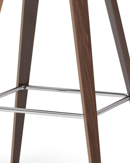 28" Cream Wood Backless Counter Height Bar Chair