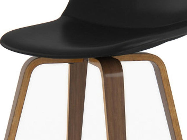 28" Black Wood Backless Counter Height Bar Chair