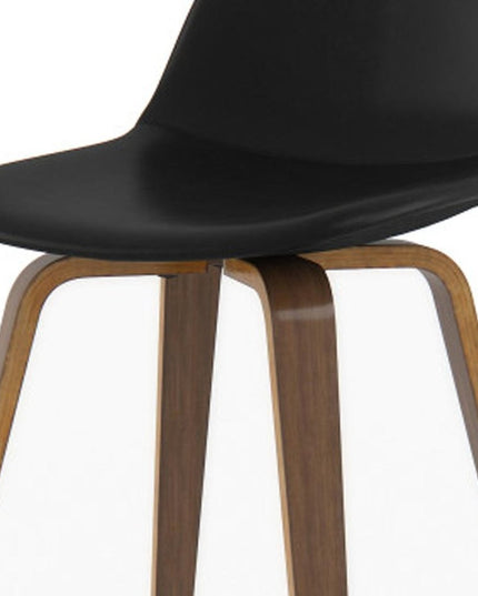 28" Black Wood Backless Counter Height Bar Chair