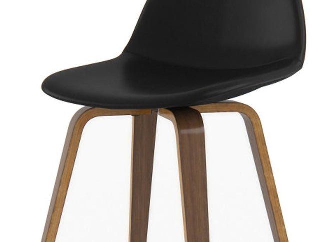 28" Black Wood Backless Counter Height Bar Chair