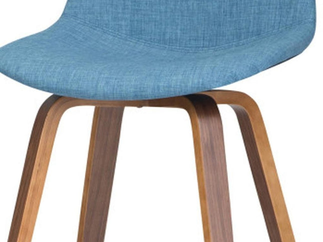 28" Blue Wood Backless Counter Height Bar Chair