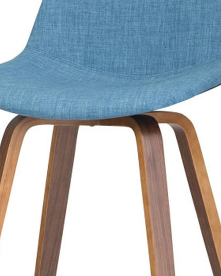 28" Blue Wood Backless Counter Height Bar Chair