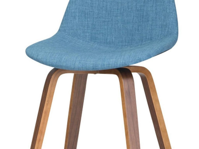 28" Blue Wood Backless Counter Height Bar Chair