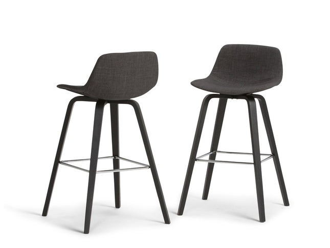 28" Gray Wood Backless Counter Height Bar Chair