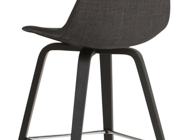 28" Gray Wood Backless Counter Height Bar Chair