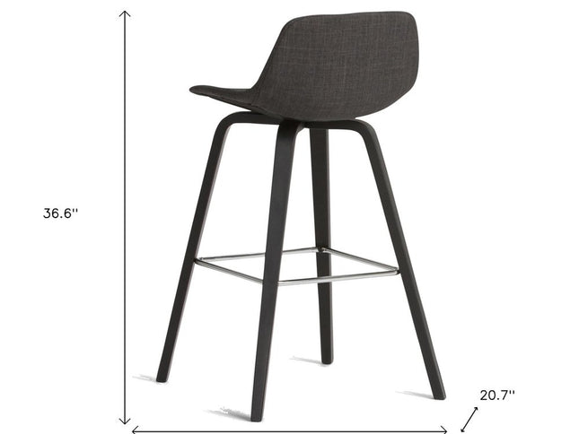 28" Gray Wood Backless Counter Height Bar Chair