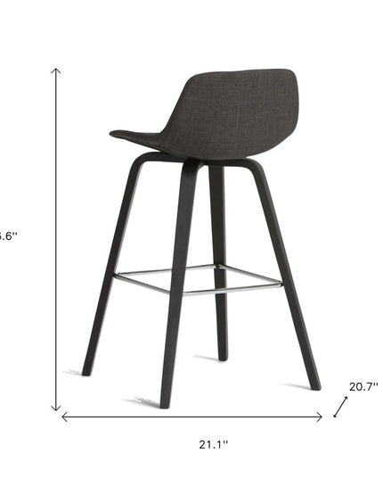 28" Gray Wood Backless Counter Height Bar Chair