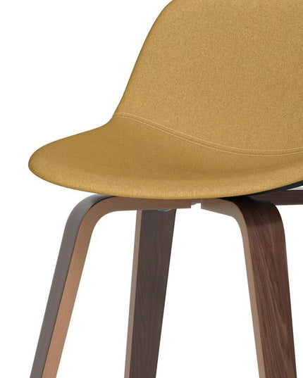 28" Yellow Wood Backless Counter Height Bar Chair