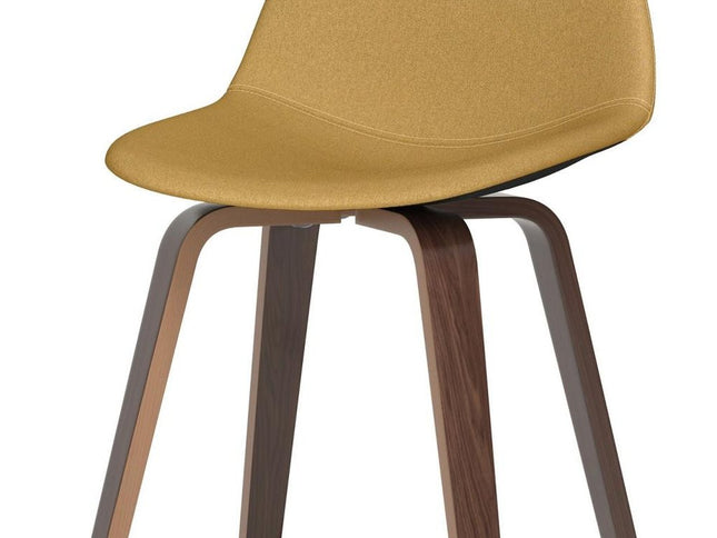 28" Yellow Wood Backless Counter Height Bar Chair