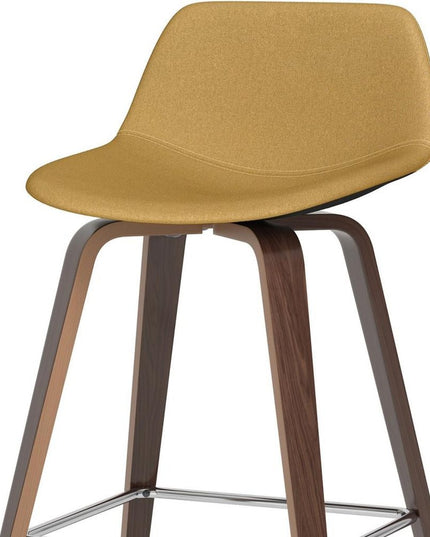 28" Yellow Wood Backless Counter Height Bar Chair