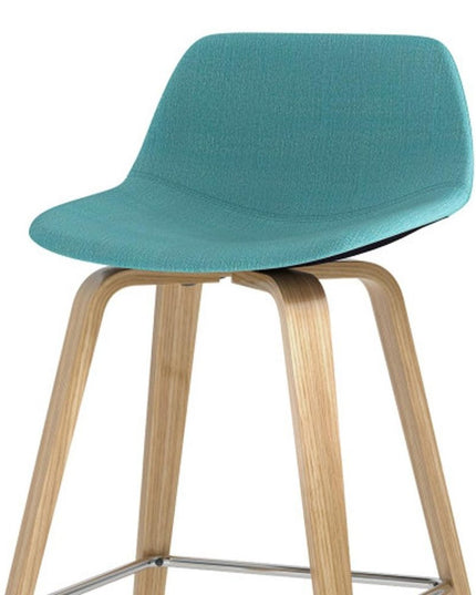 28" Blue Wood Backless Counter Height Bar Chair