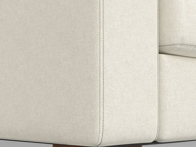 78" Cream Fabric Sofa With Brown Legs