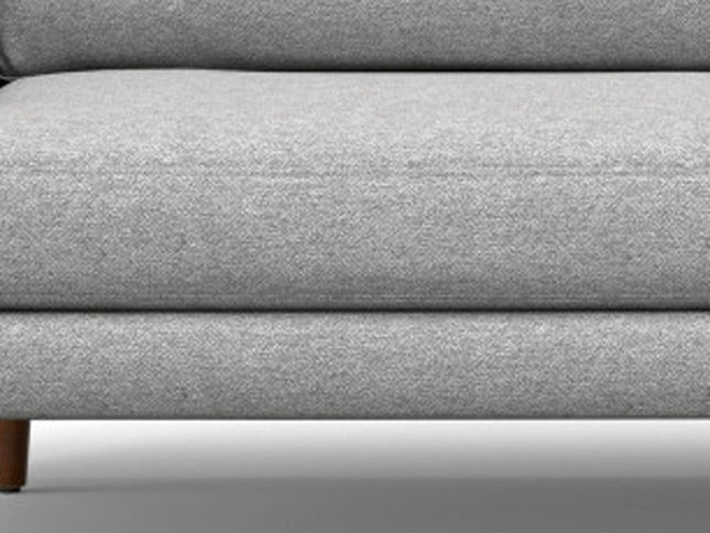 90" Gray Fabric Sofa With Brown Legs