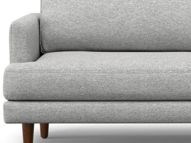 90" Gray Fabric Sofa With Brown Legs
