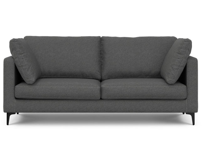 76" Gray Fabric Sofa With Black Legs