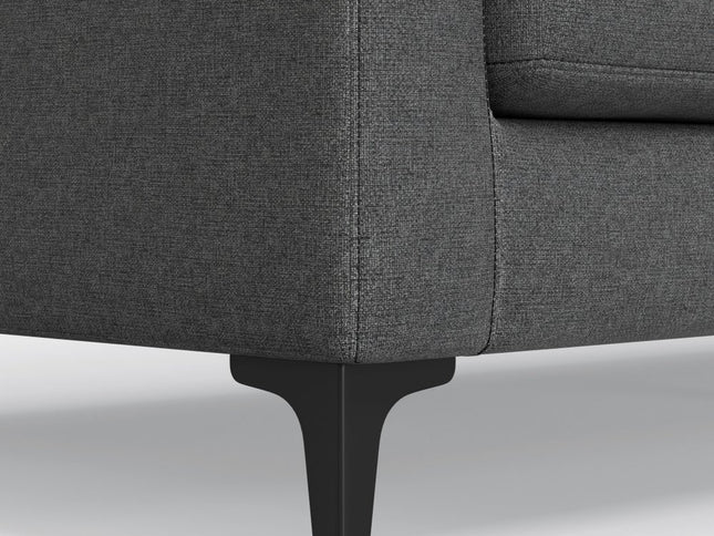 76" Gray Fabric Sofa With Black Legs