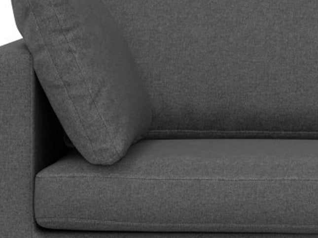 76" Gray Fabric Sofa With Black Legs