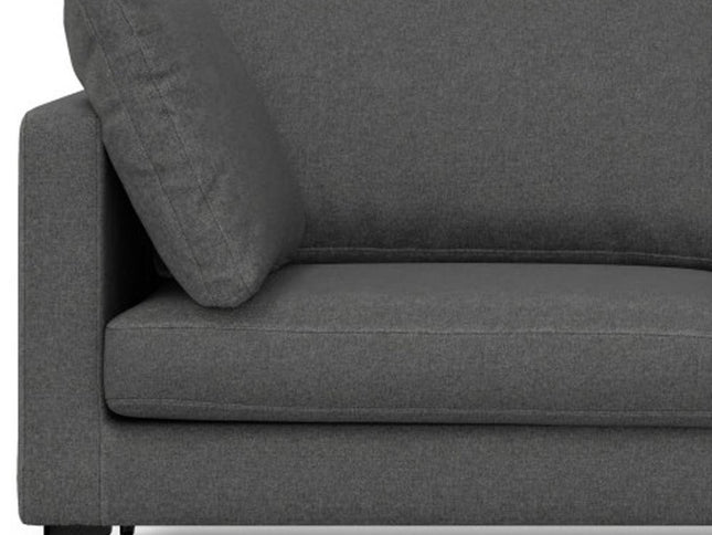 76" Gray Fabric Sofa With Black Legs