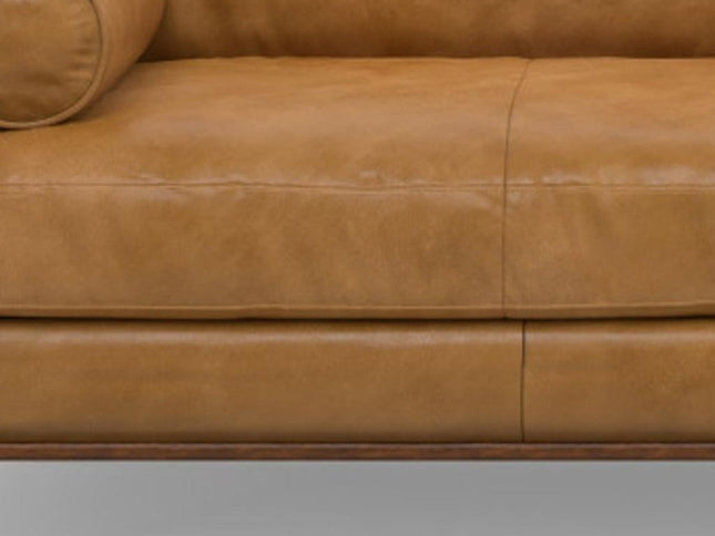 89" Sienna Leather Sofa With Brown Legs