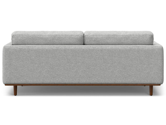 89" Gray Fabric Sofa With Brown Legs