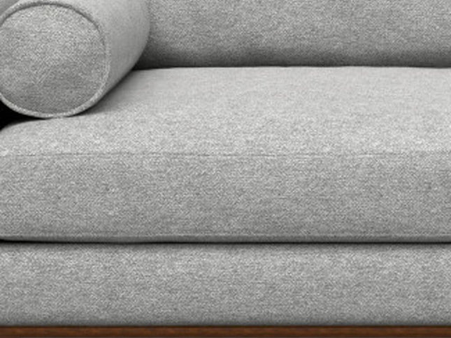 89" Gray Fabric Sofa With Brown Legs