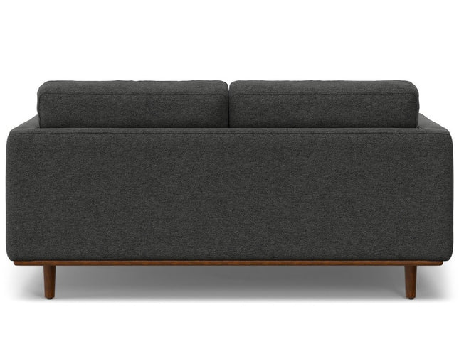 72" Gray Fabric Sofa With Brown Legs