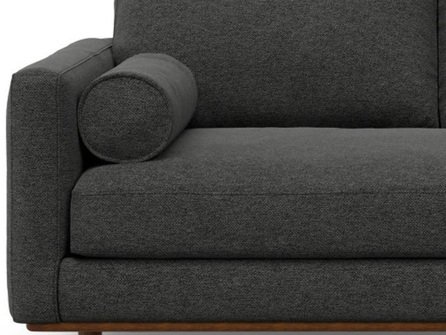 72" Gray Fabric Sofa With Brown Legs
