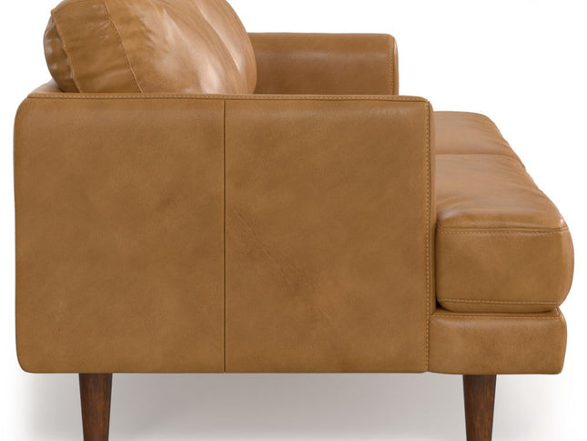 76" Sienna Leather Sofa With Brown Legs