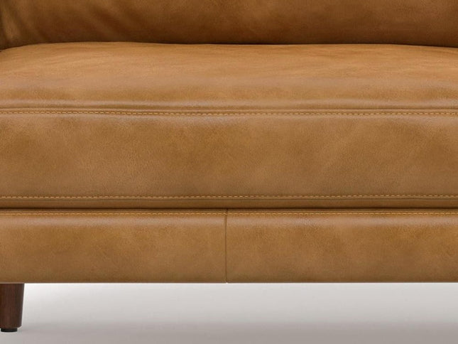 76" Sienna Leather Sofa With Brown Legs