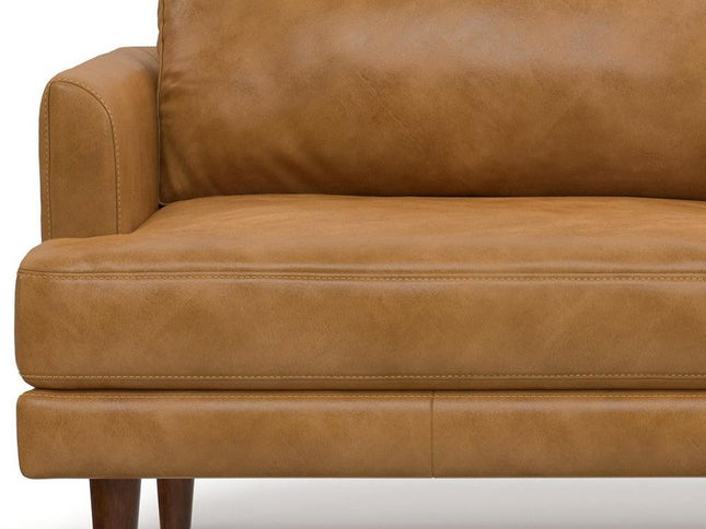 76" Sienna Leather Sofa With Brown Legs