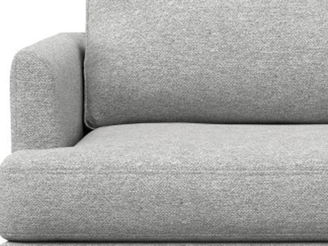 76" Gray Fabric Sofa With Brown Legs