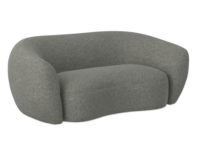 69" Gray Fabric Sofa With Walnut Legs