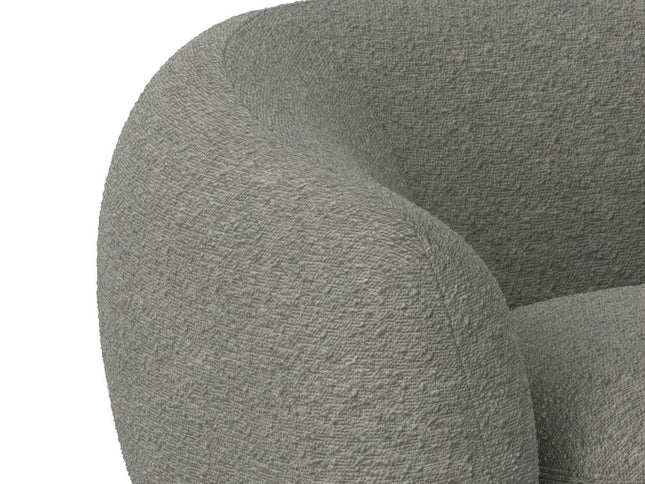 69" Gray Fabric Sofa With Walnut Legs