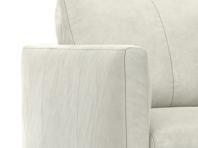 60" Gray Leather Sofa With Black Legs