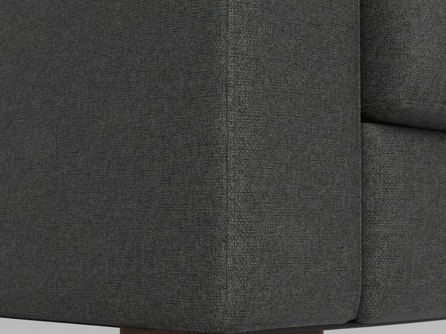 96" Gray Fabric Sofa With Brown Legs