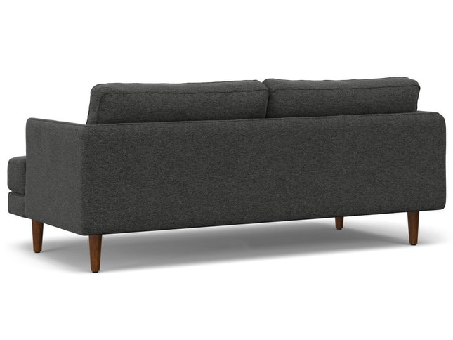 76" Gray Fabric Sofa With Brown Legs