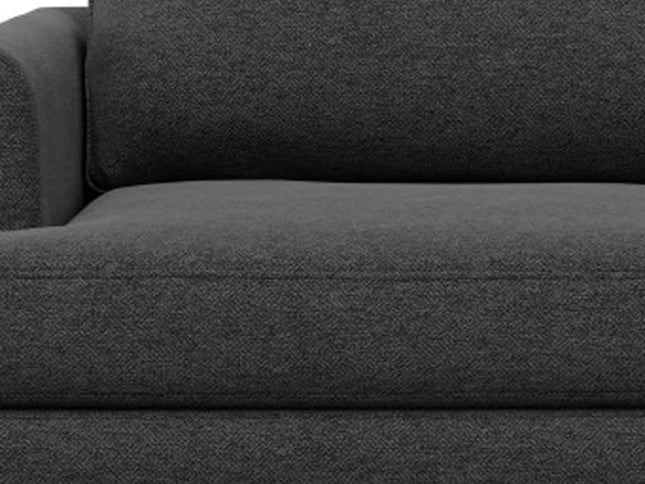 76" Gray Fabric Sofa With Brown Legs