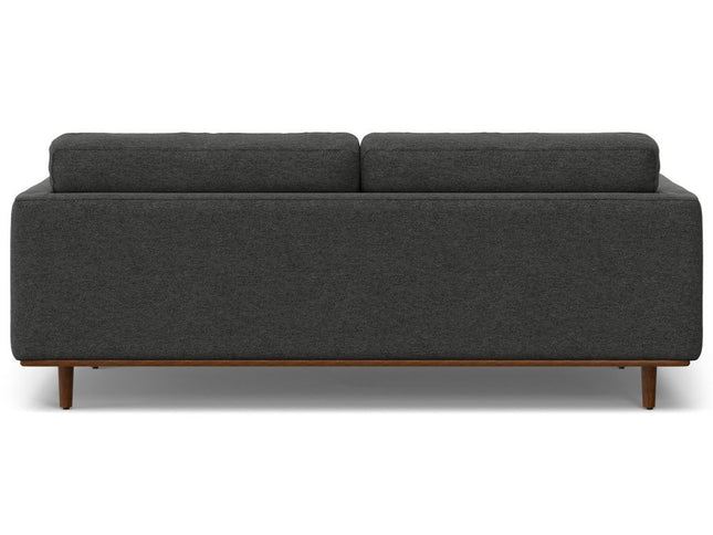 89" Gray Fabric Sofa With Brown Legs