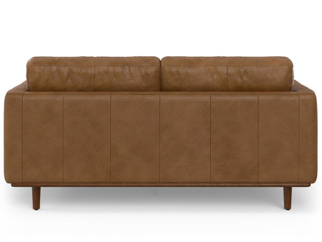 72" Brown Leather Sofa
