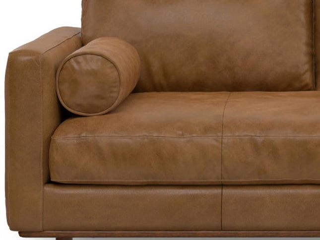 72" Brown Leather Sofa
