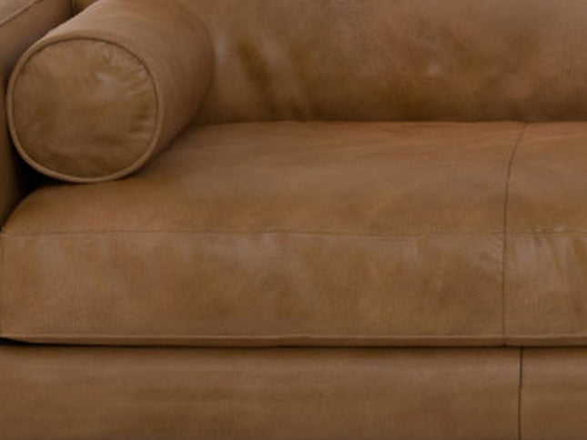 89" Brown Leather Sofa