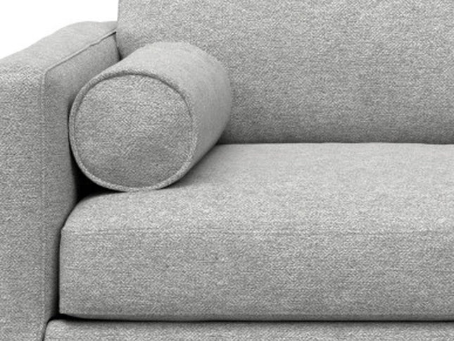 72" Gray Fabric Sofa With Brown Legs